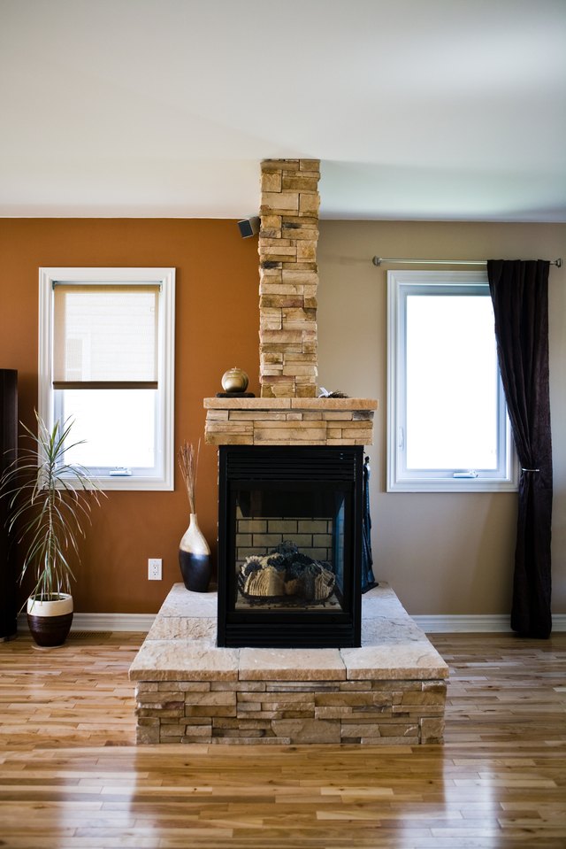 Interior of home with wood stove