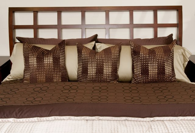 Contemporary bed with pillows
