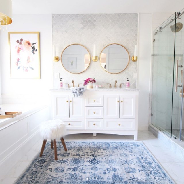 Keep Your Glam Bathroom From Feeling Too Fancy With This Casual Touch