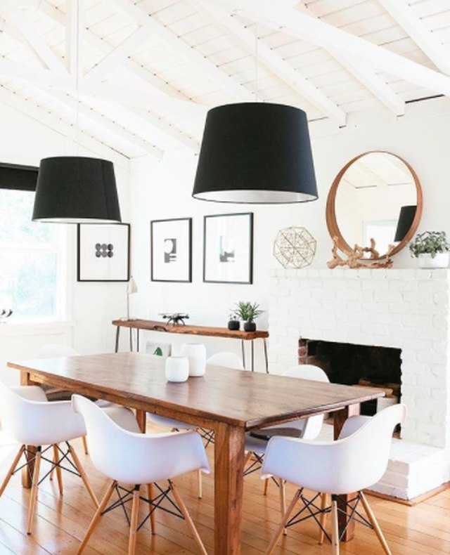 Black Pendant Lights Add Flair to a Modern Dining Room | Hunker