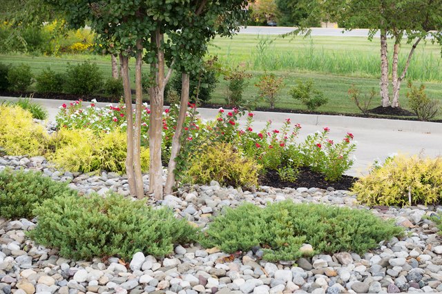 How To Put Down Landscaping Rocks Hunker, How Thick Should Landscape Gravel Be