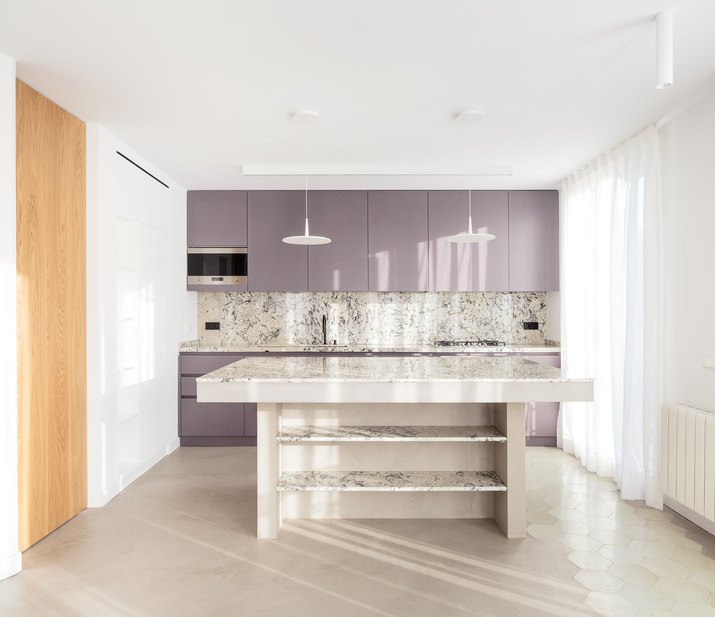 lavender purple kitchen cabinets