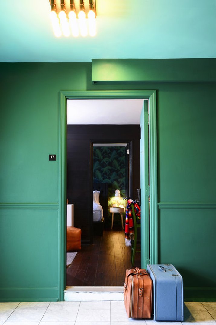 soothing green paint choice for hallways and doors