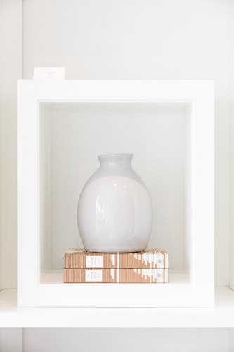 vase and books